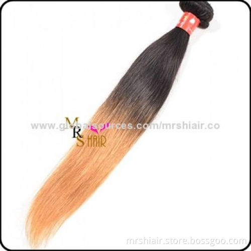 24-inch Ombre Color Silk Straight Peruvian Virgin Hair Weave